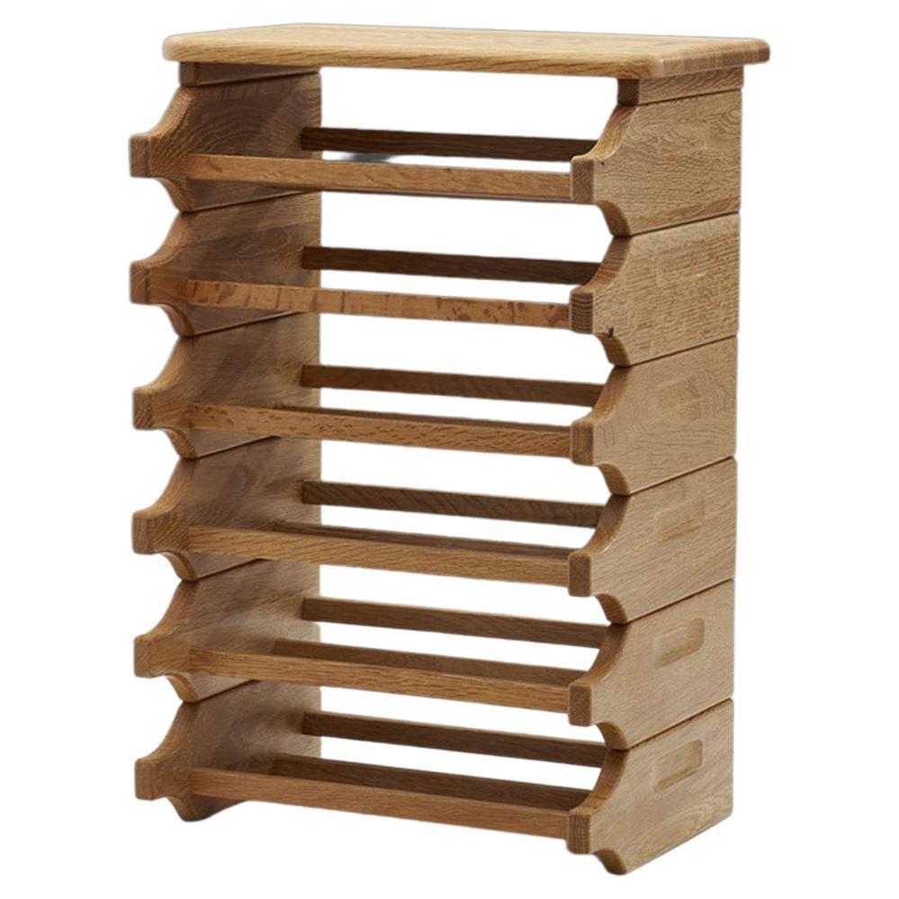 Oak Six-Tiered Stackable Wine Rack, Europe, 1970s For Sale
