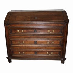 Bureau à façade pliante en chêne, vers 1800