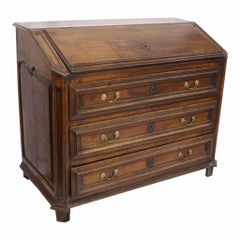 Antique Oak Slant-Front Chest Desk, circa 1800