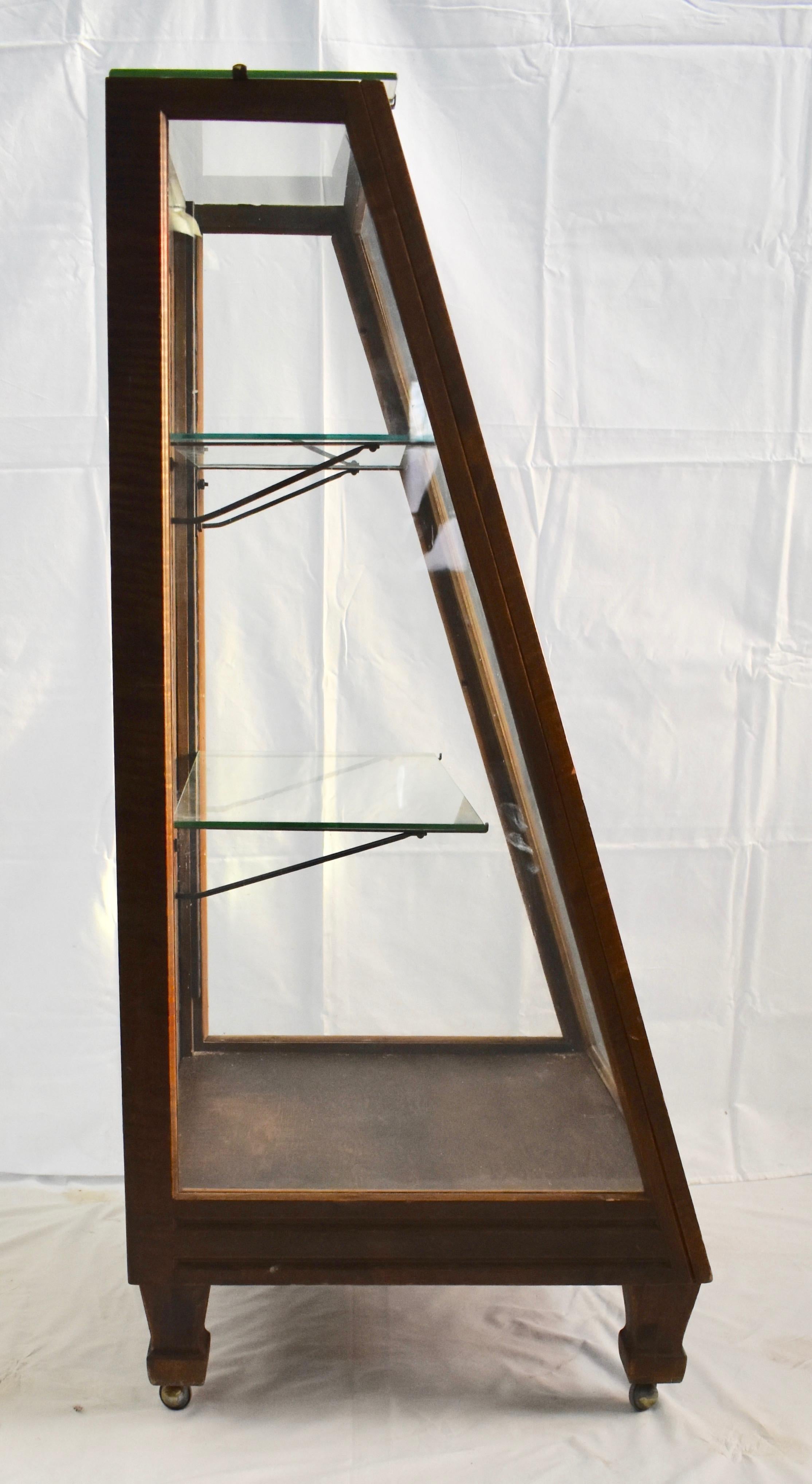 Oak Slant Front Store Show Case 2