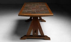 Table de salle à manger en Oak & Slate, Angleterre circa 1960