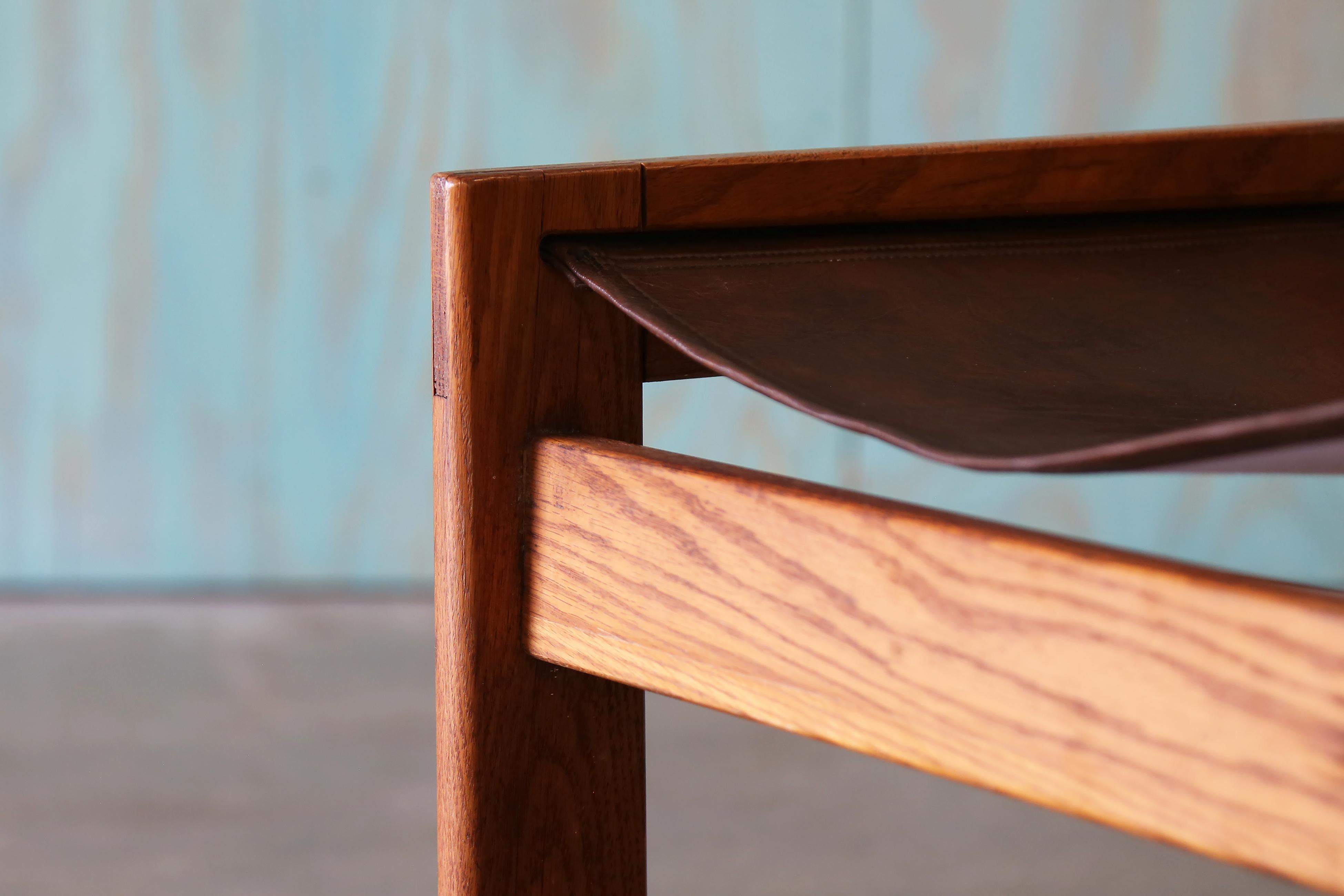 Oak Sling Chair in the style of Michel Arnoult For Sale 7