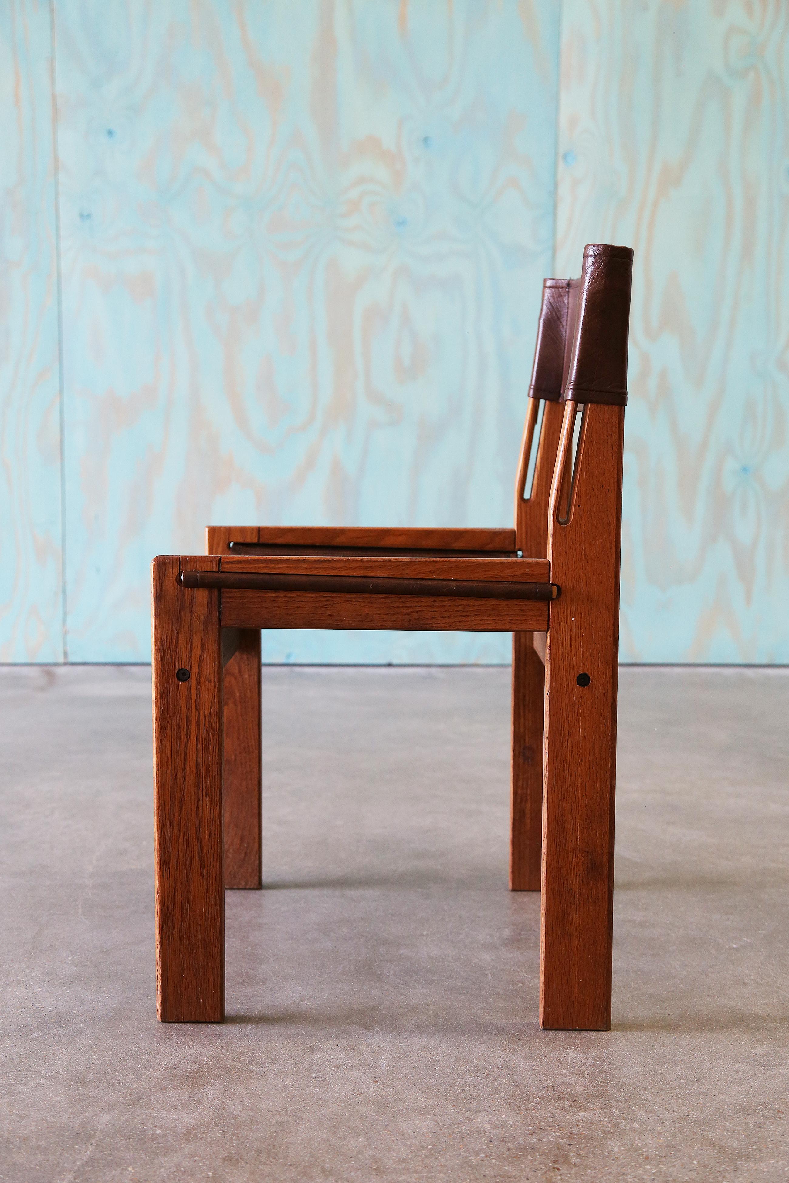 Late 20th Century Oak Sling Chair in the style of Michel Arnoult For Sale
