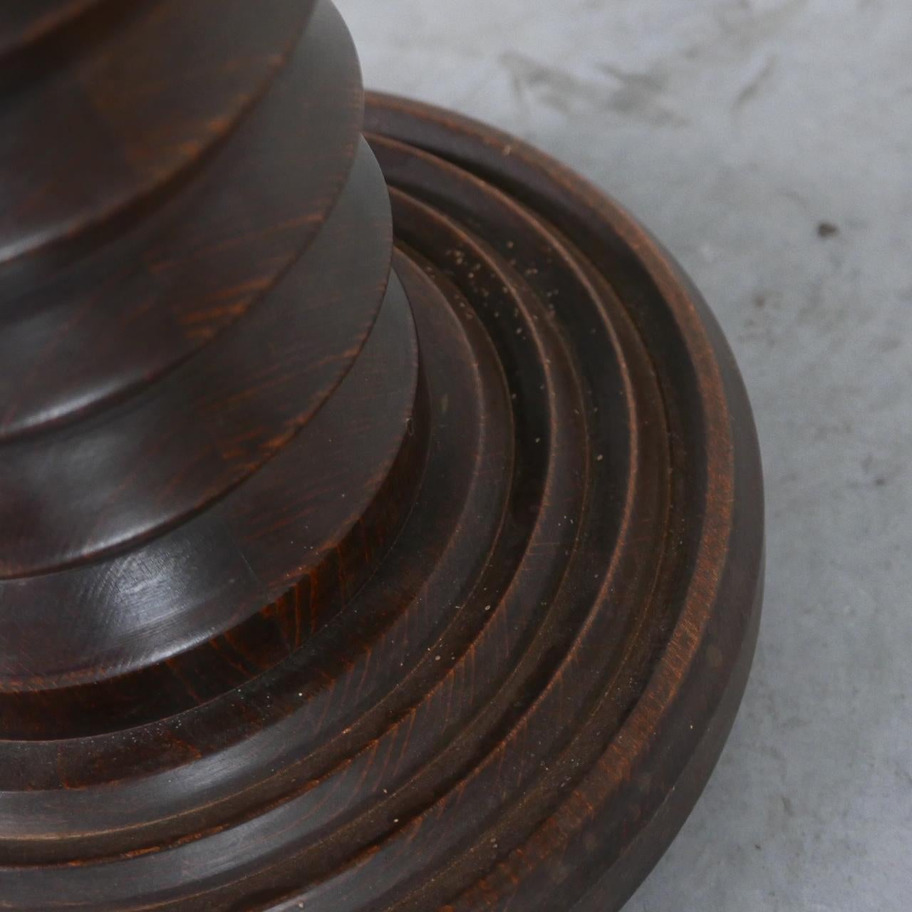 Mid-20th Century Oak Small Art Deco French Side Table Attributed to Dudouyt