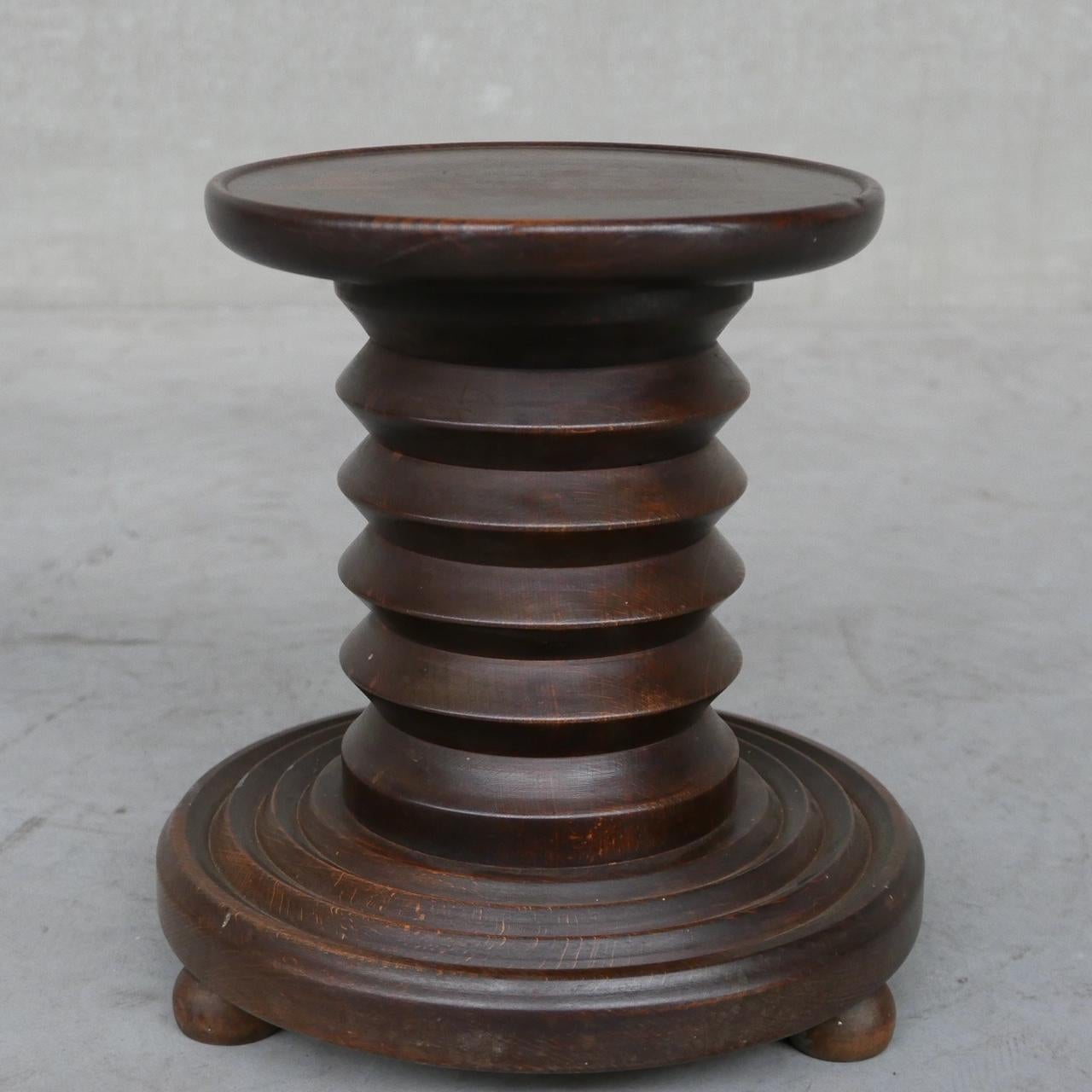 Oak Small Art Deco French Side Table Attributed to Dudouyt 2
