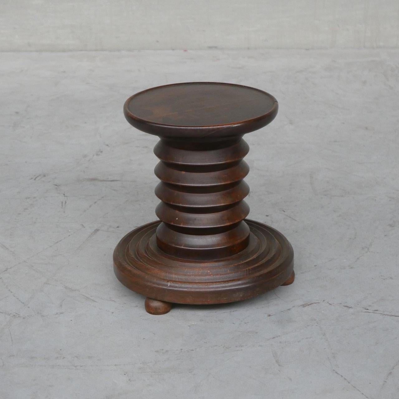 Oak Small Art Deco French Side Table Attributed to Dudouyt 3