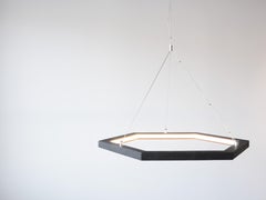 Oak Small Hexagon Sconce, Pendant by Hollis & Morris