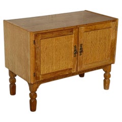 Oak Small Storage Cabinet with Two Doors Danish Mid-Century Modern 1960s