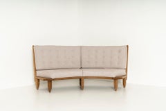 Oak Sofa by Guillerme et Chambron, France 1960s