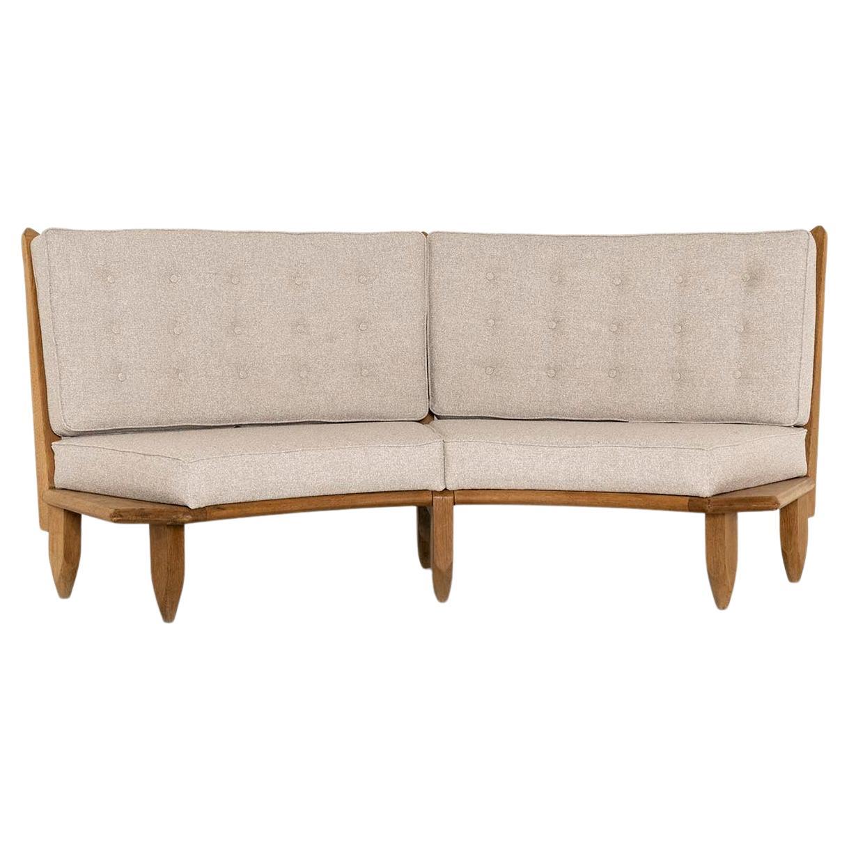 Sofa aus Eichenholz von Guillerme et Chambron, Frankreich 1960er Jahre