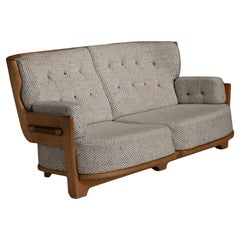 Oak Sofa by Guillerme et Chambron, France circa 1960