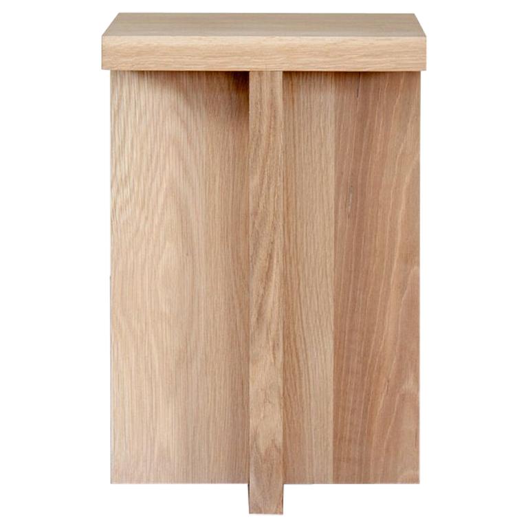 Oak Square Top Foundation Side Table / Stool For Sale
