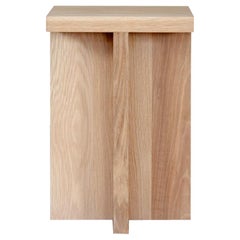 Oak Square Top Foundation Side Table / Stool