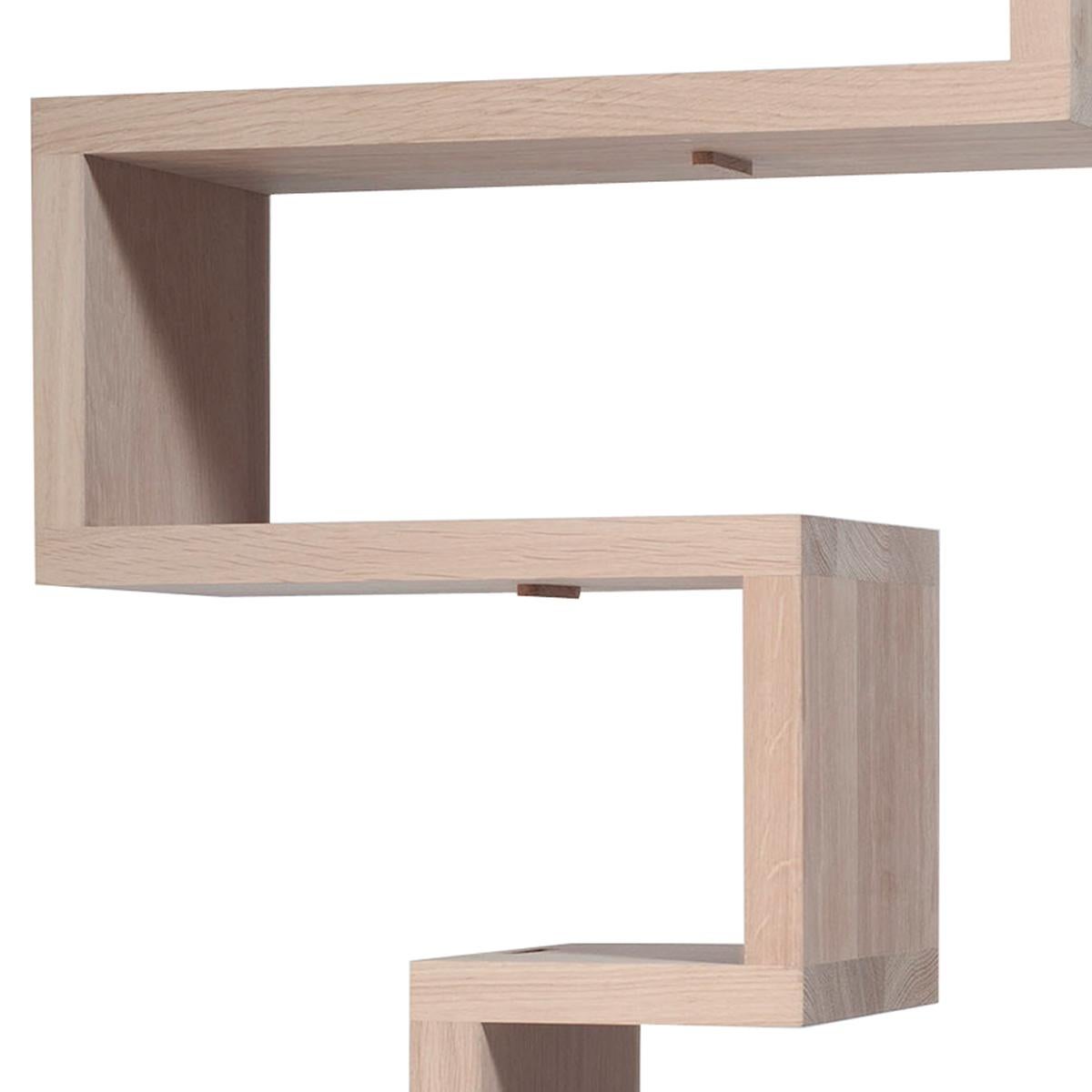 Contemporary Oak Stairs Bookcase 100% Solid French Oak For Sale
