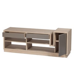 Oak Stairs TV Sideboard 100% Solid French Oak