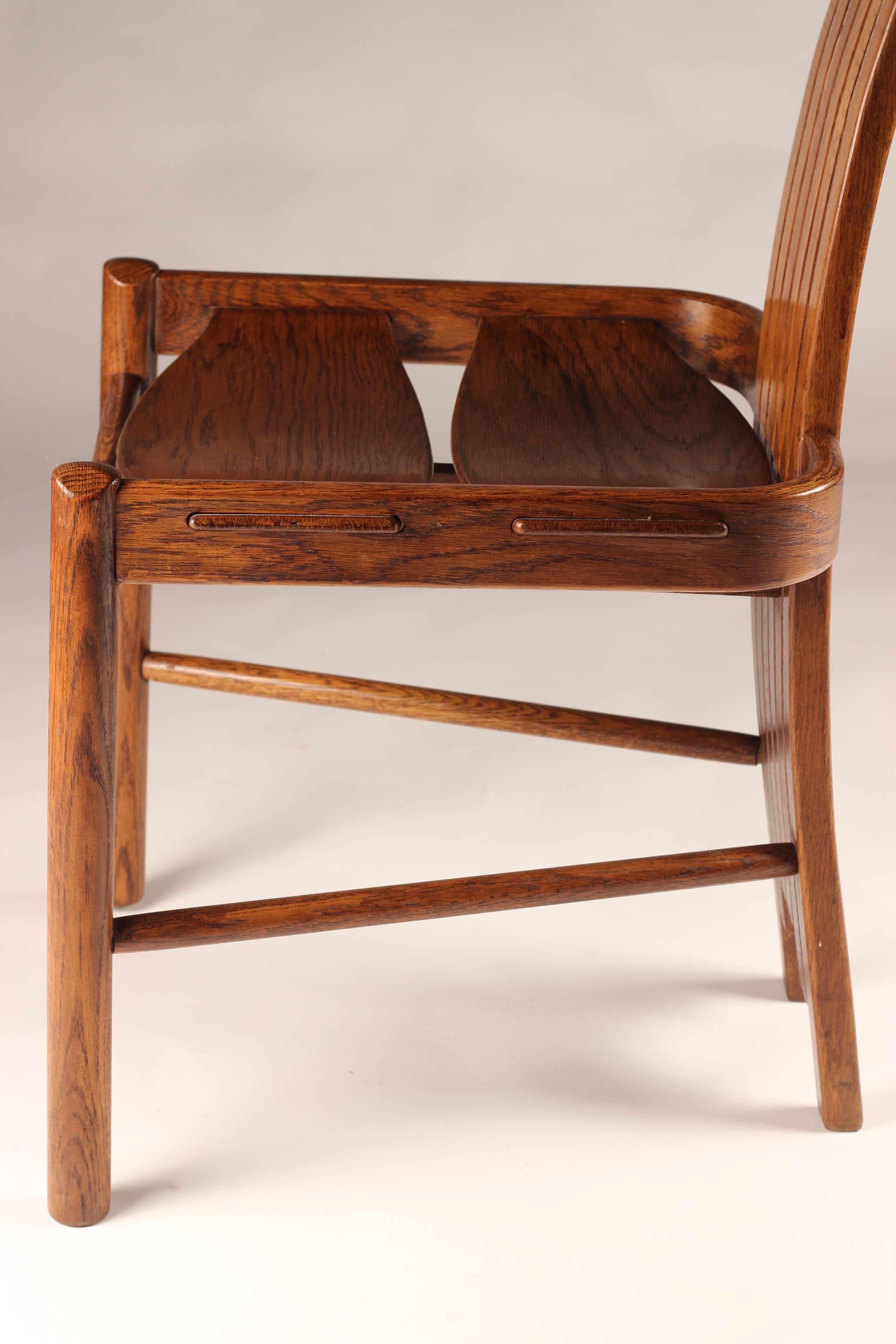 Oak Steam Bent Dining Chairs in the Arts and Crafts/ Art Nouveau Style, 1900’s For Sale 8