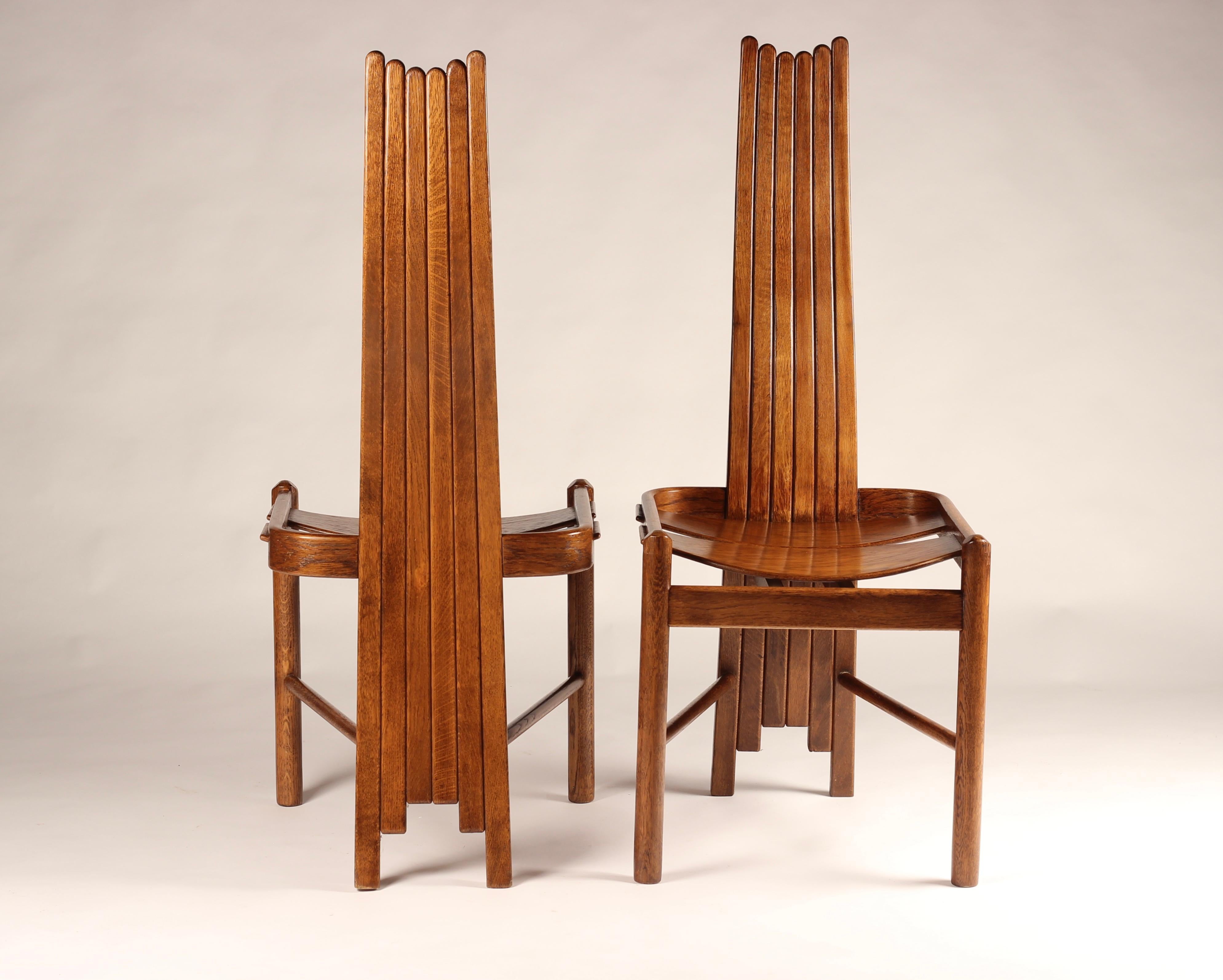 Oak Steam Bent Dining Chairs in the Arts and Crafts/ Art Nouveau Style, 1900’s For Sale 11