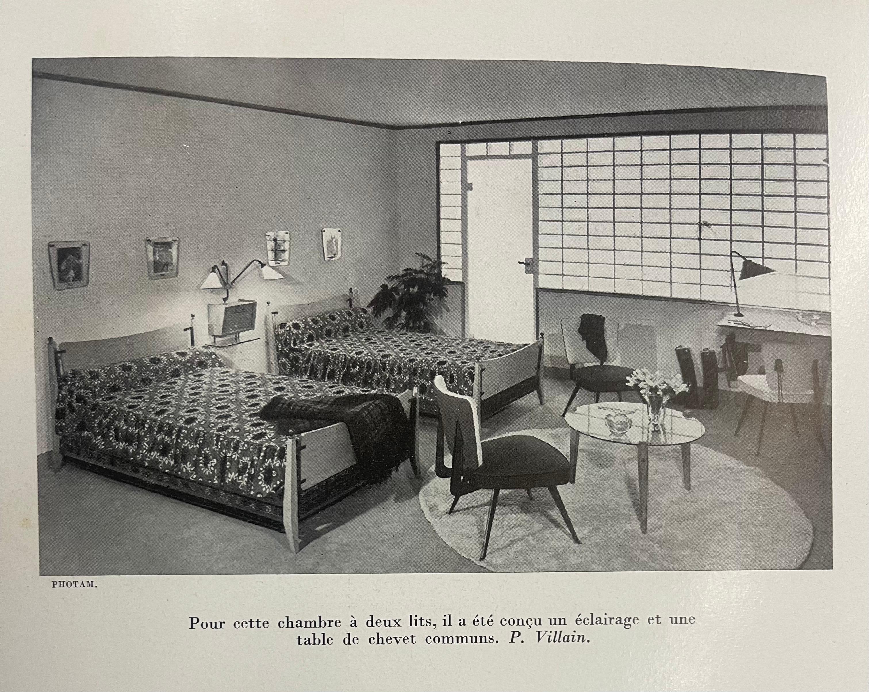 Lettino da giorno in Oak e acciaio Pierre Villain, Francia, anni '50 in vendita 3
