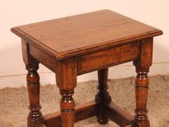 Oak Stool - 19th Century