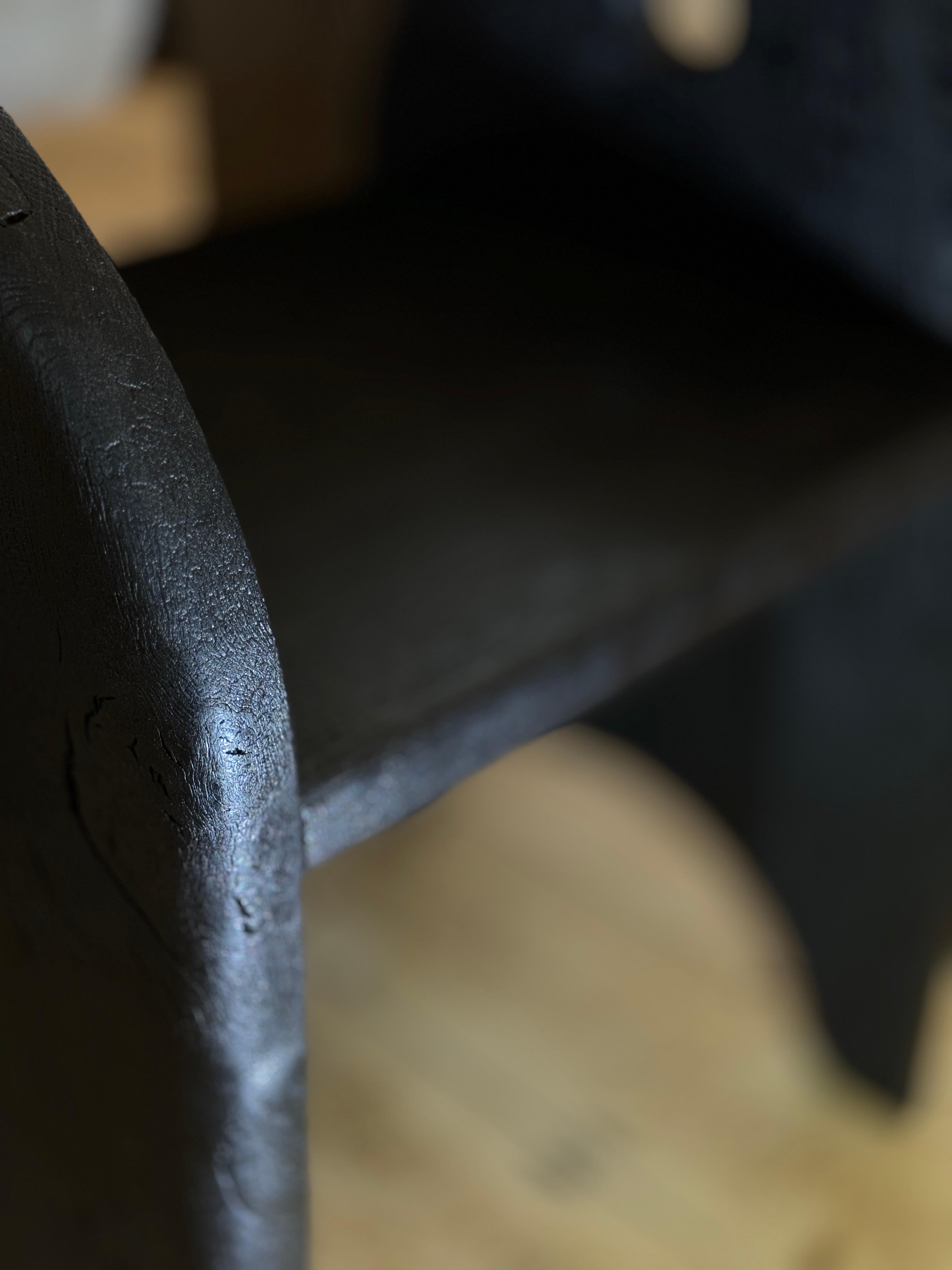 Oak stool charred For Sale 4