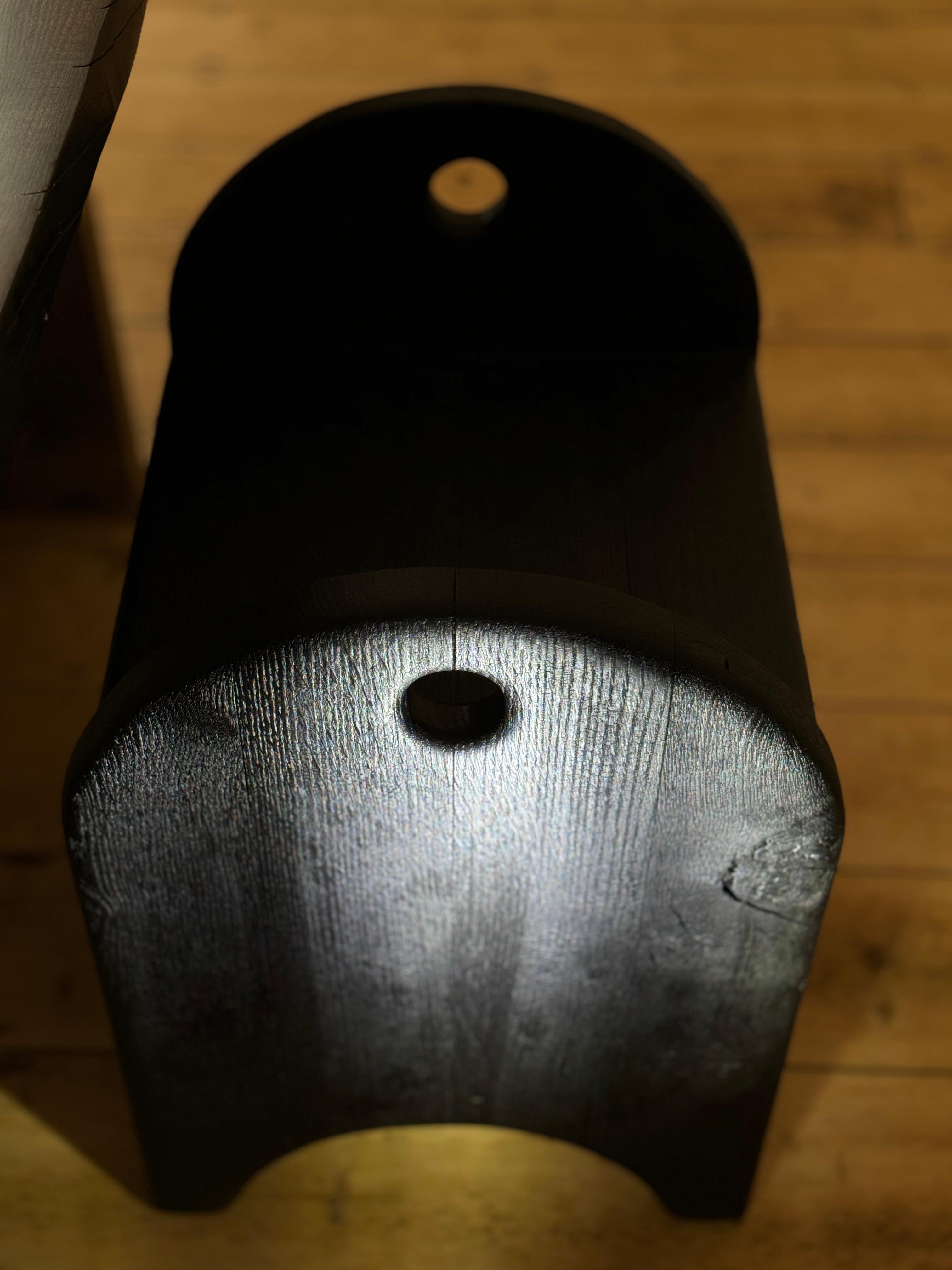 Oak stool charred For Sale 6