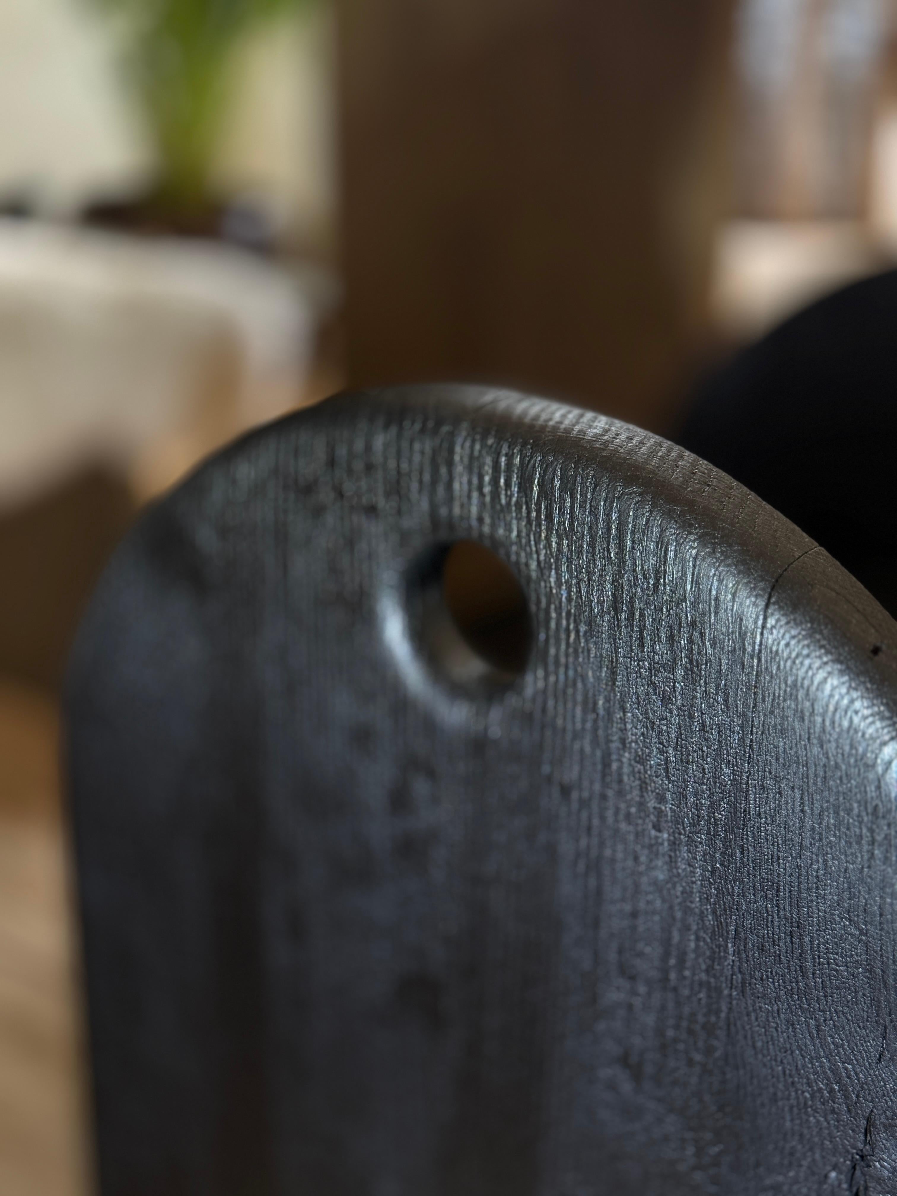 Joinery Oak stool charred For Sale