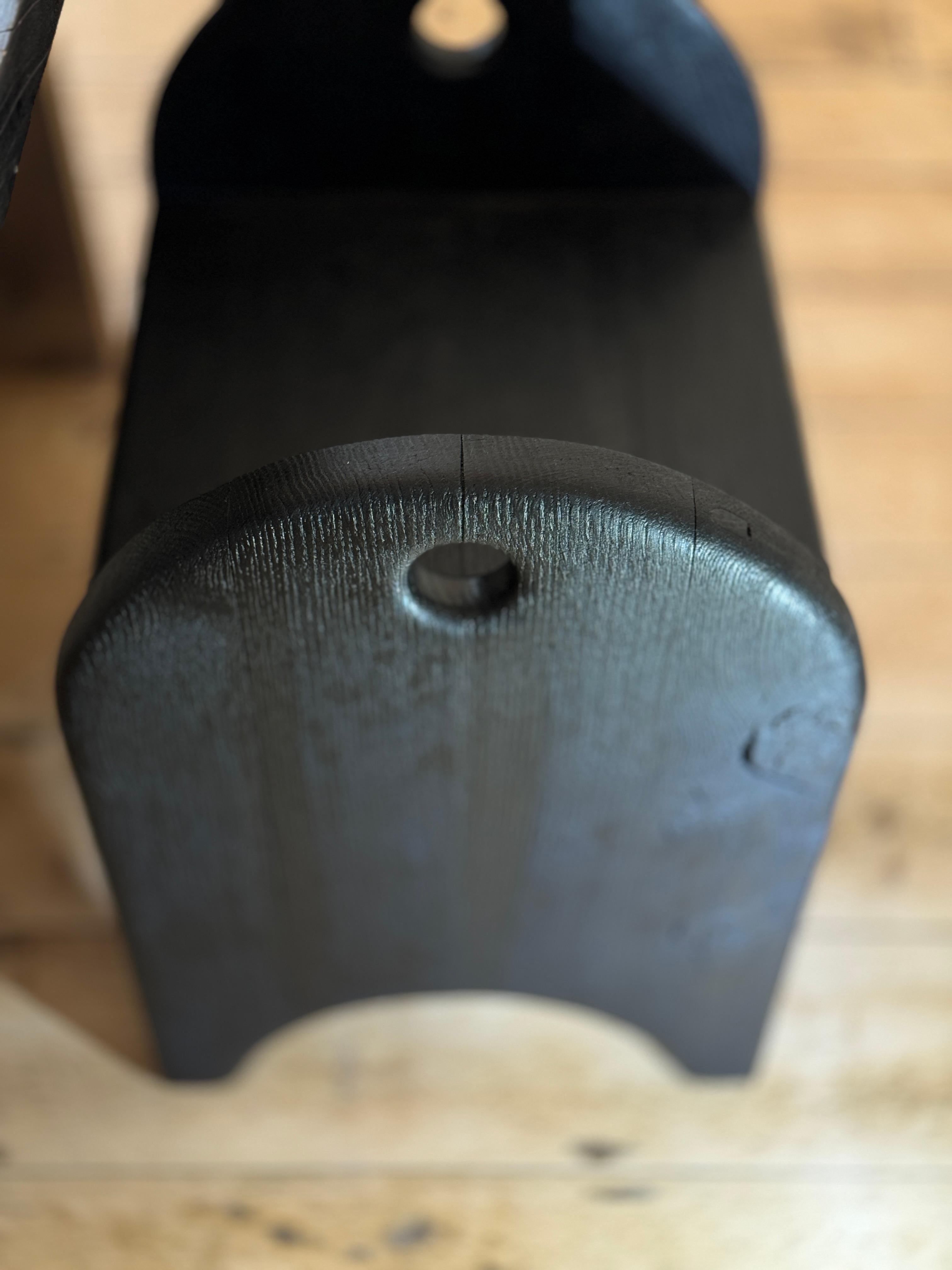 Contemporary Oak stool charred For Sale