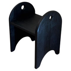 Oak stool charred