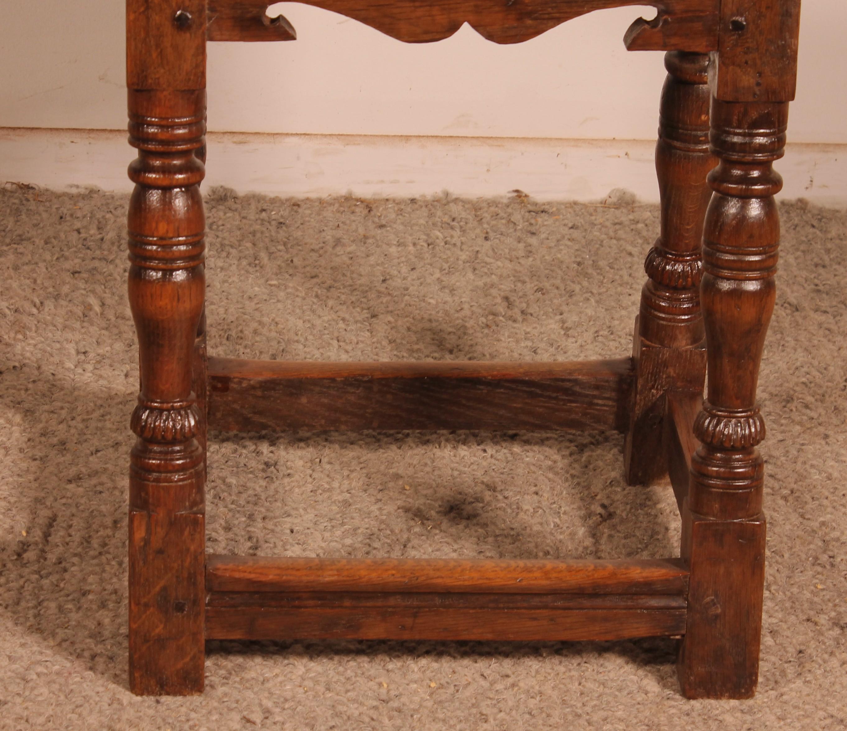 British Oak Stool For Sale