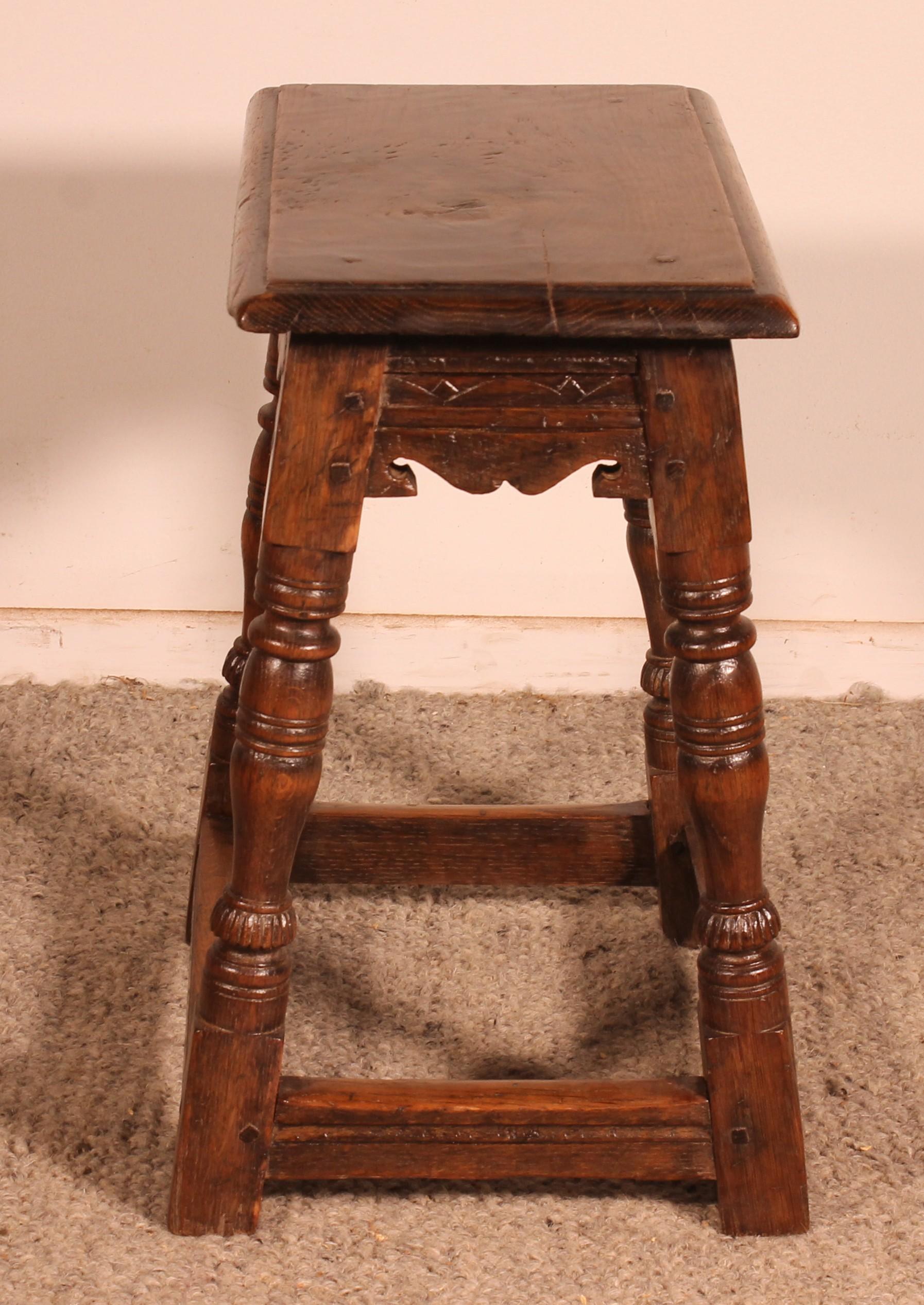 19th Century Oak Stool For Sale