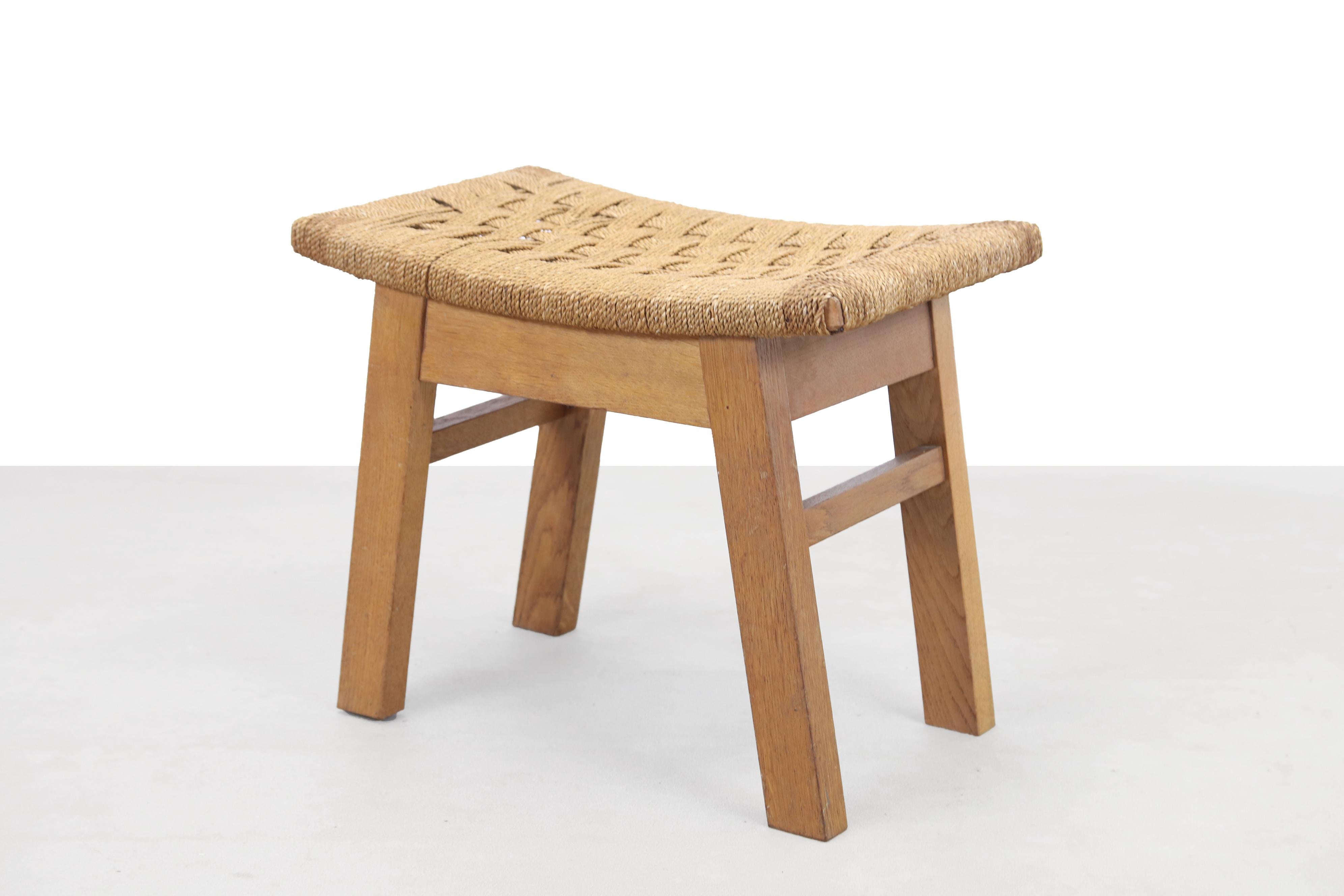 Shaker Oak Stool with papercord seating