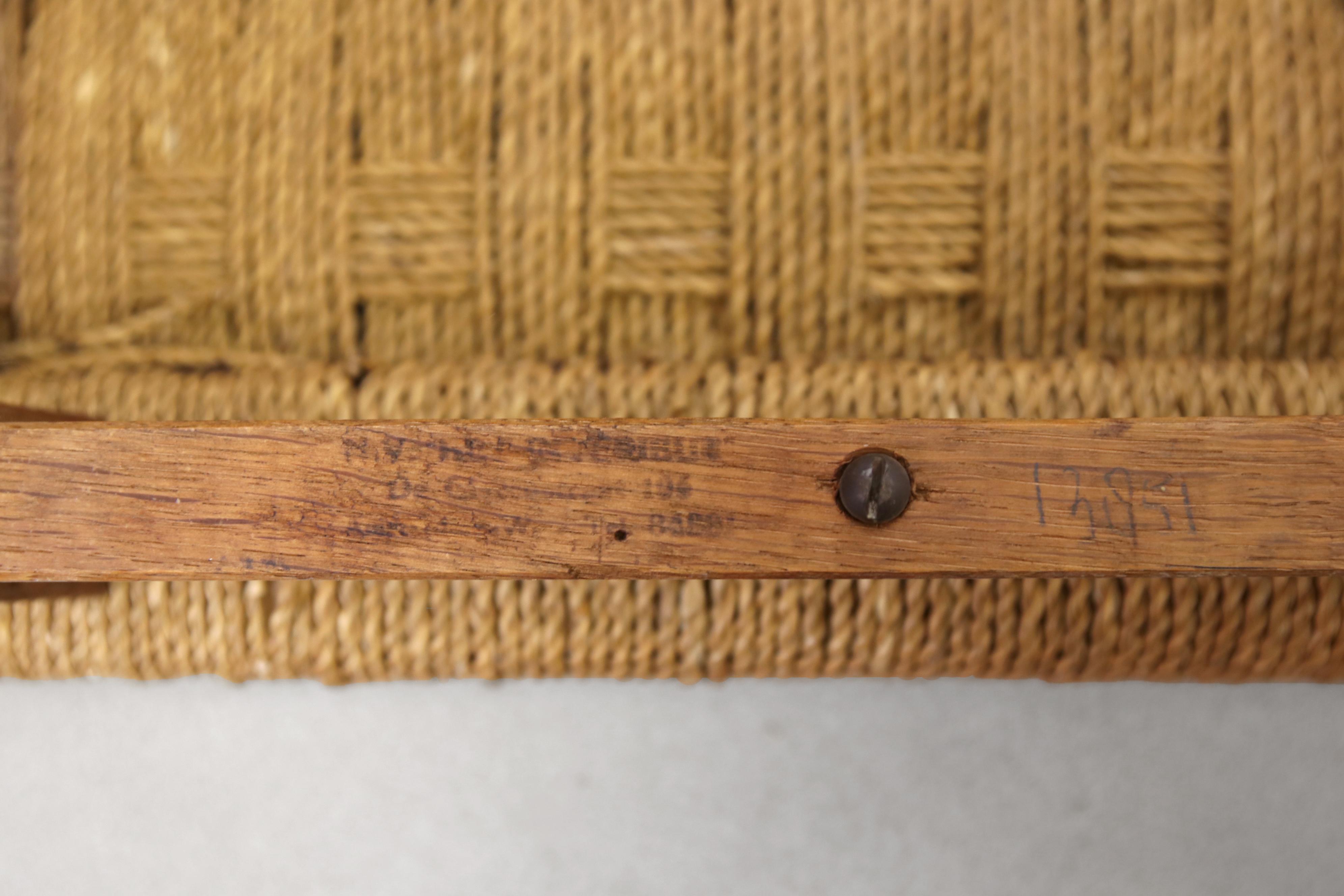 Hand-Woven Oak Stool with papercord seating