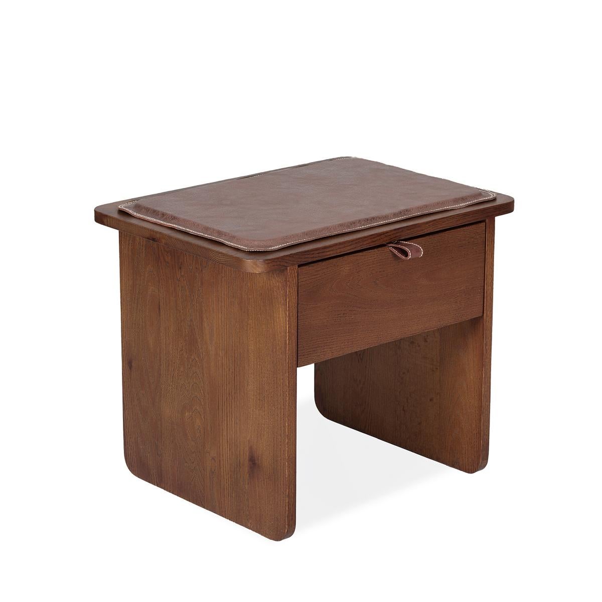 Turc Tabouret en Oak avec tiroir / table de nuit - HOL JR. en vente