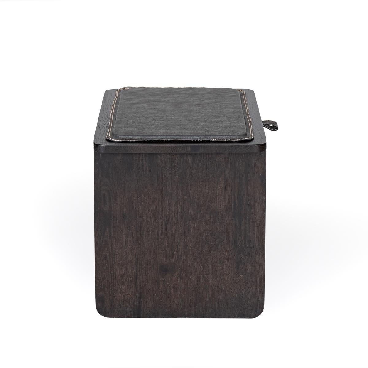 Fatto a mano Sgabello con cassetto e comodino Oak - HOL JR. in vendita