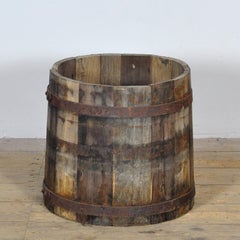 Oak storage barrel/planter, circa 1910