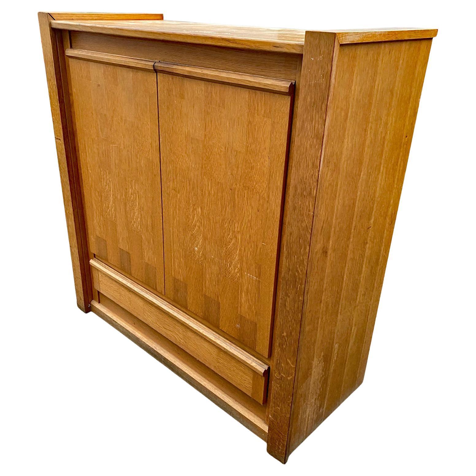 Oak Storage Cabinet, circa 1970 For Sale