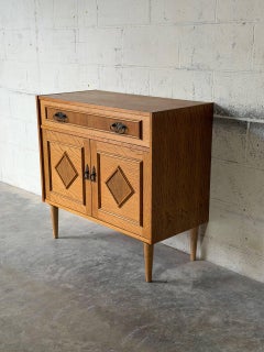 Oak Storage Cabinet with Doors Swedish Mid-Century Modern 1960s