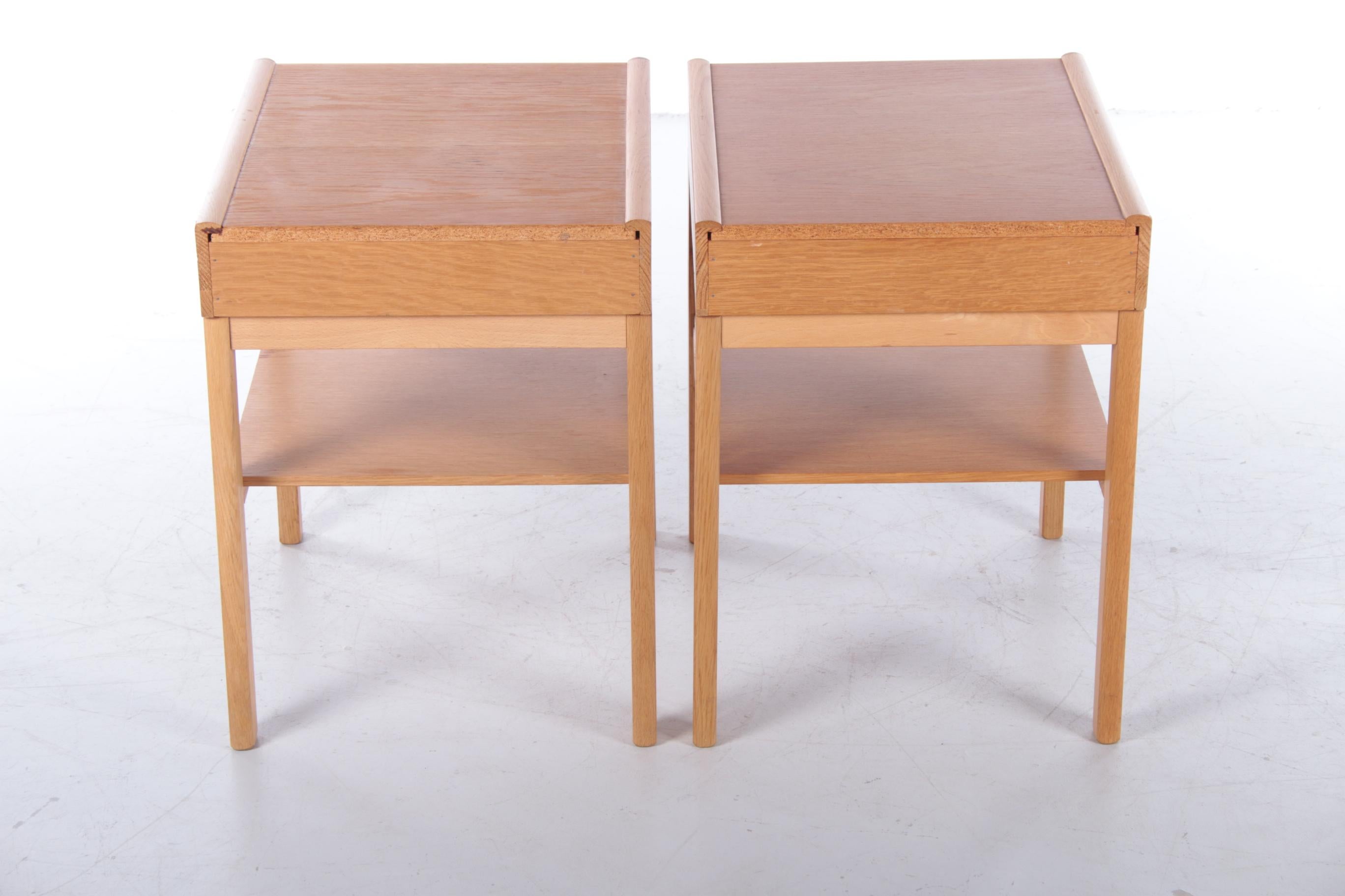 Oak Swedish Bedside Tables, 1960s In Good Condition In Oostrum-Venray, NL