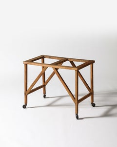 Oak Table Base with Casters, United States, c. 1950