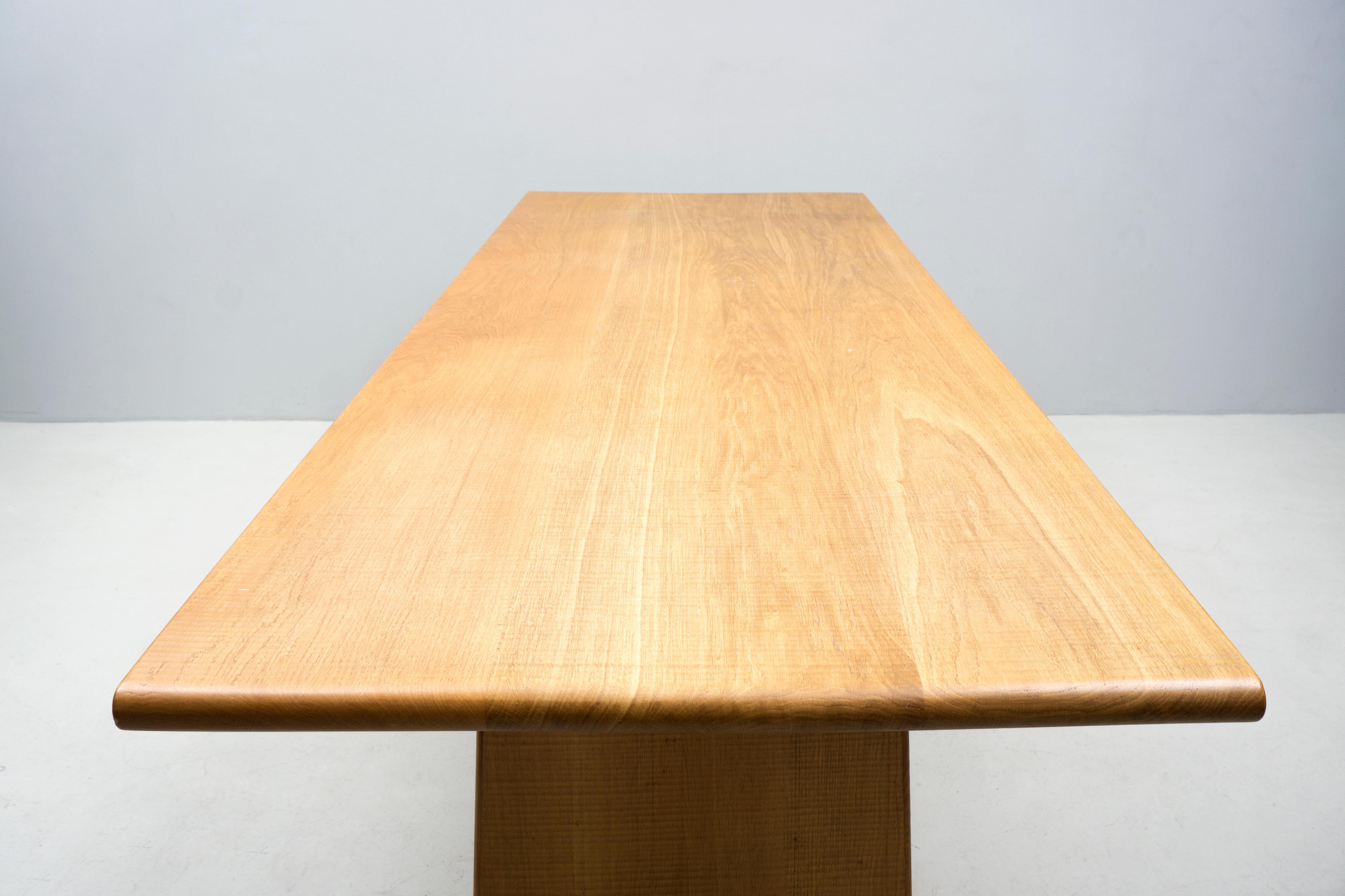 Late 20th Century Oak Table by Giuseppe Rivadossi, Brescia, Italy Around 1975