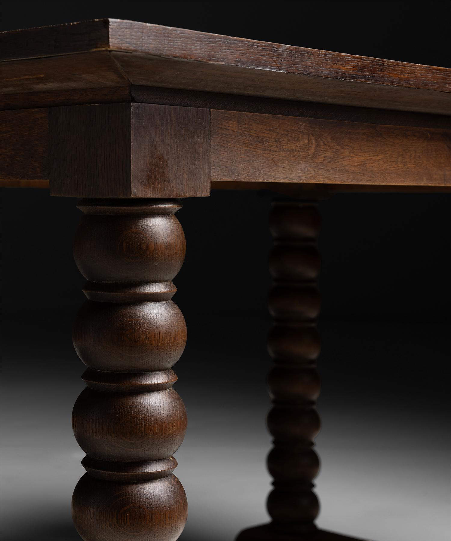 French Oak Table / Desk, France circa 1940 For Sale