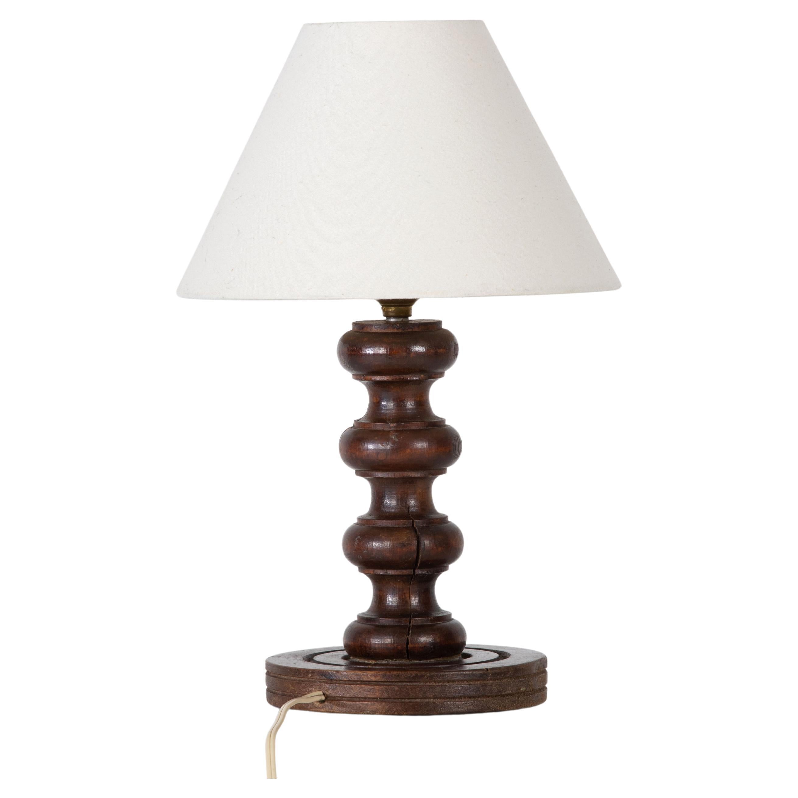 Oak Table Lamp, France, 1950 For Sale