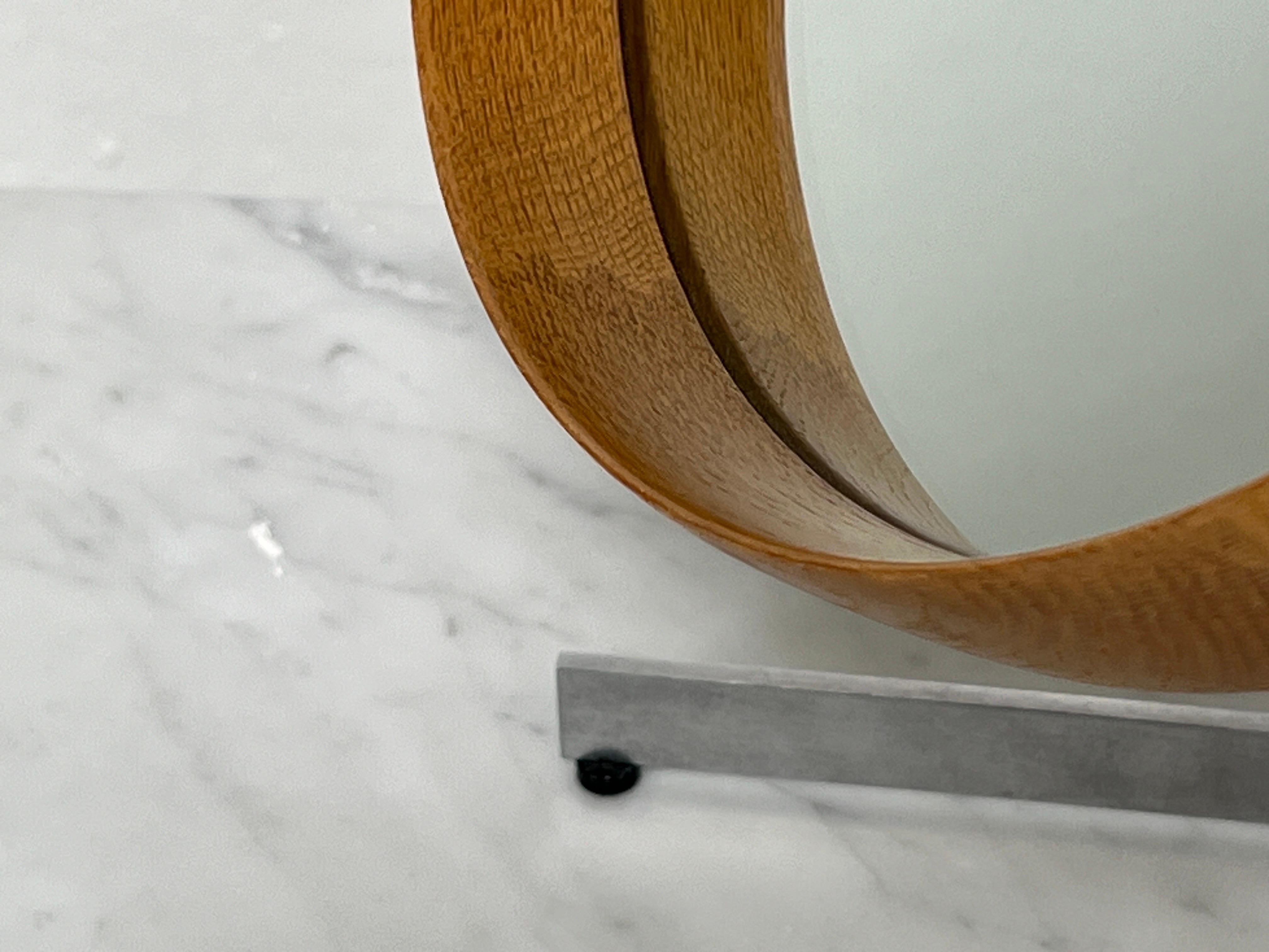 Oak Table Mirror by Uno & Östen Kristiansson for Luxus of Sweden, 1960s For Sale 1