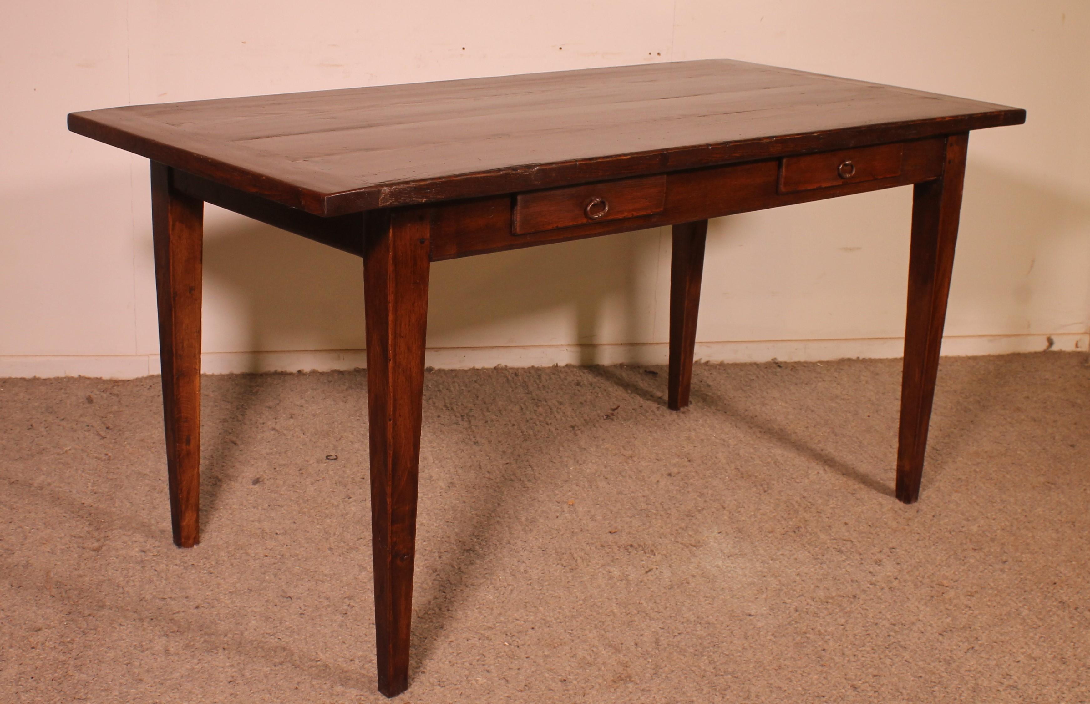 French Oak Table Or Desk - 19th Century For Sale