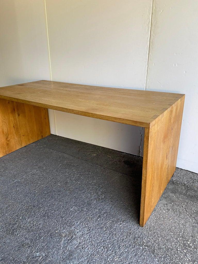 Oak Table or Desk Attributed Gilbert Pelletier, France, 1930s In Good Condition For Sale In Austin, TX