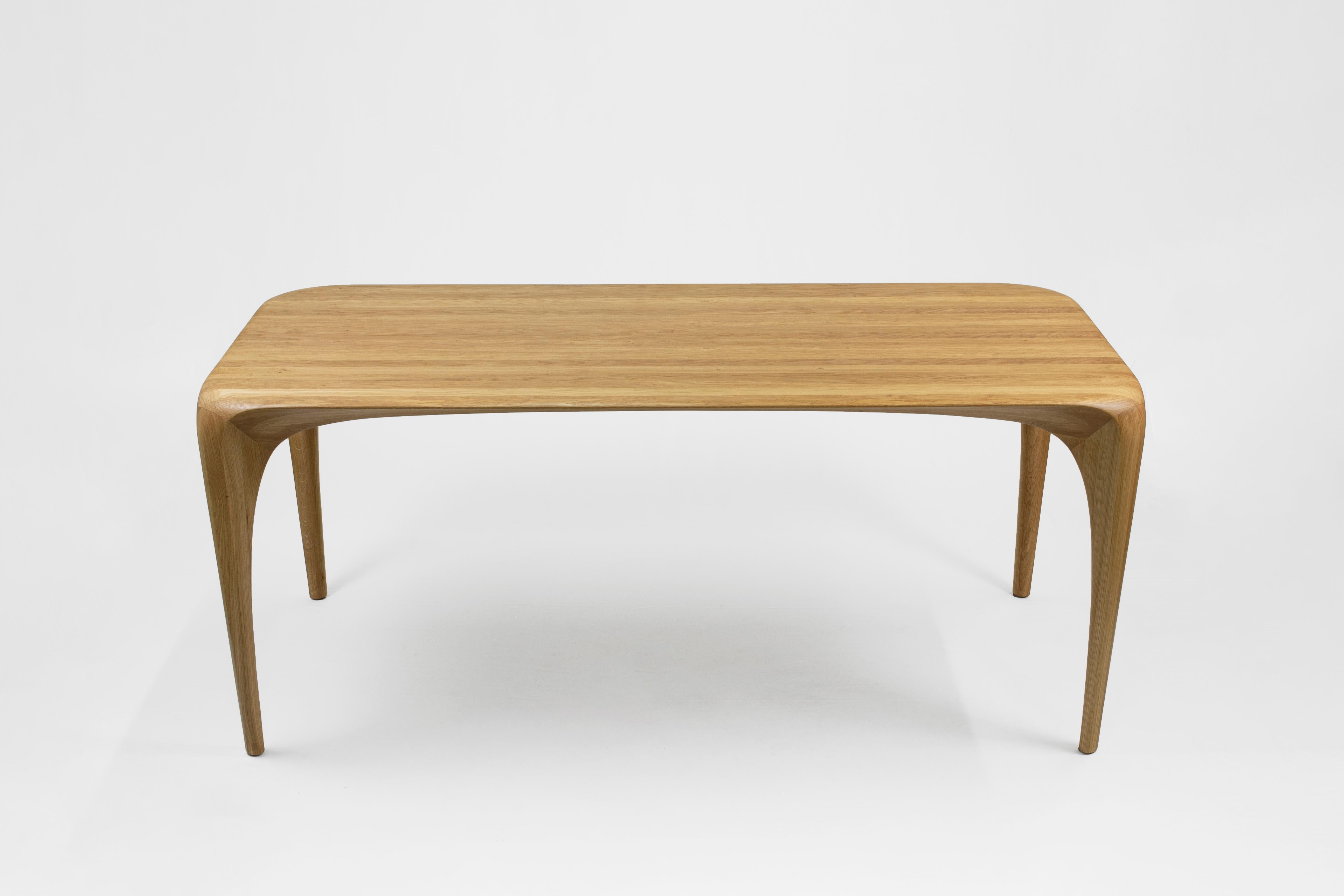 French Oak Table Spline by Maxime Goléo For Sale