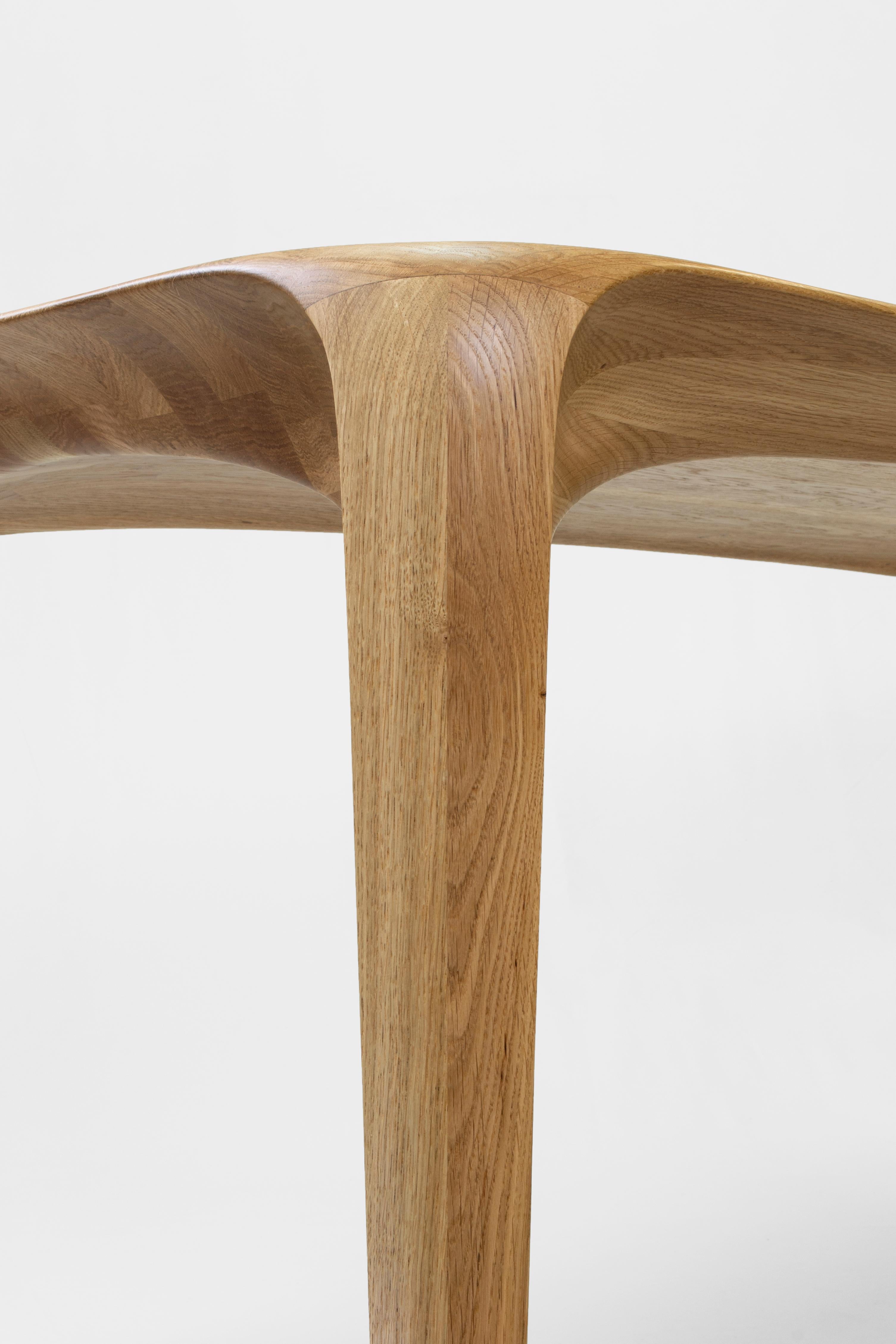 Oak Table Spline by Maxime Goléo For Sale 1