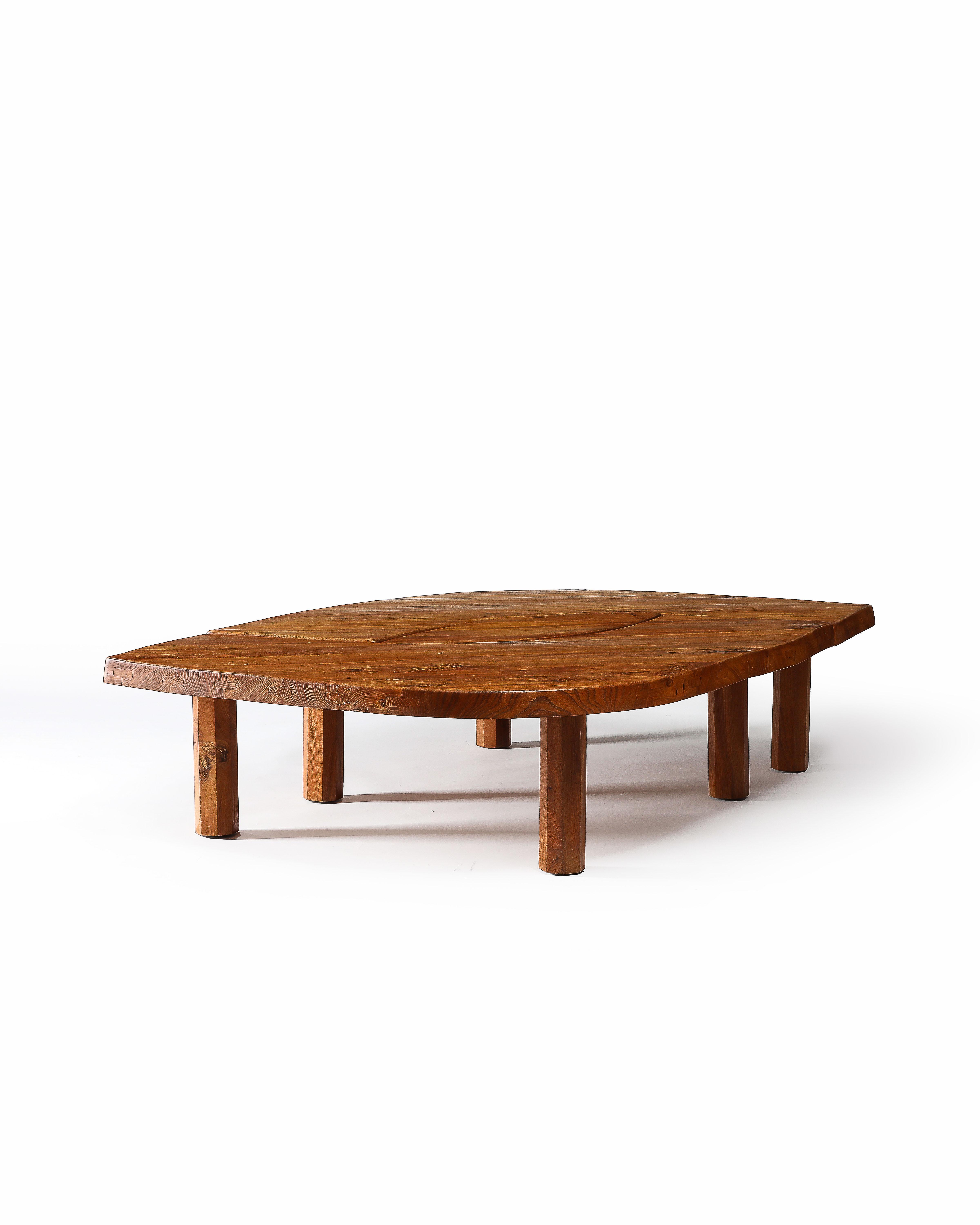 Oak Table T22C L'oeil by Pierre Chapo, France, 1972 For Sale 7