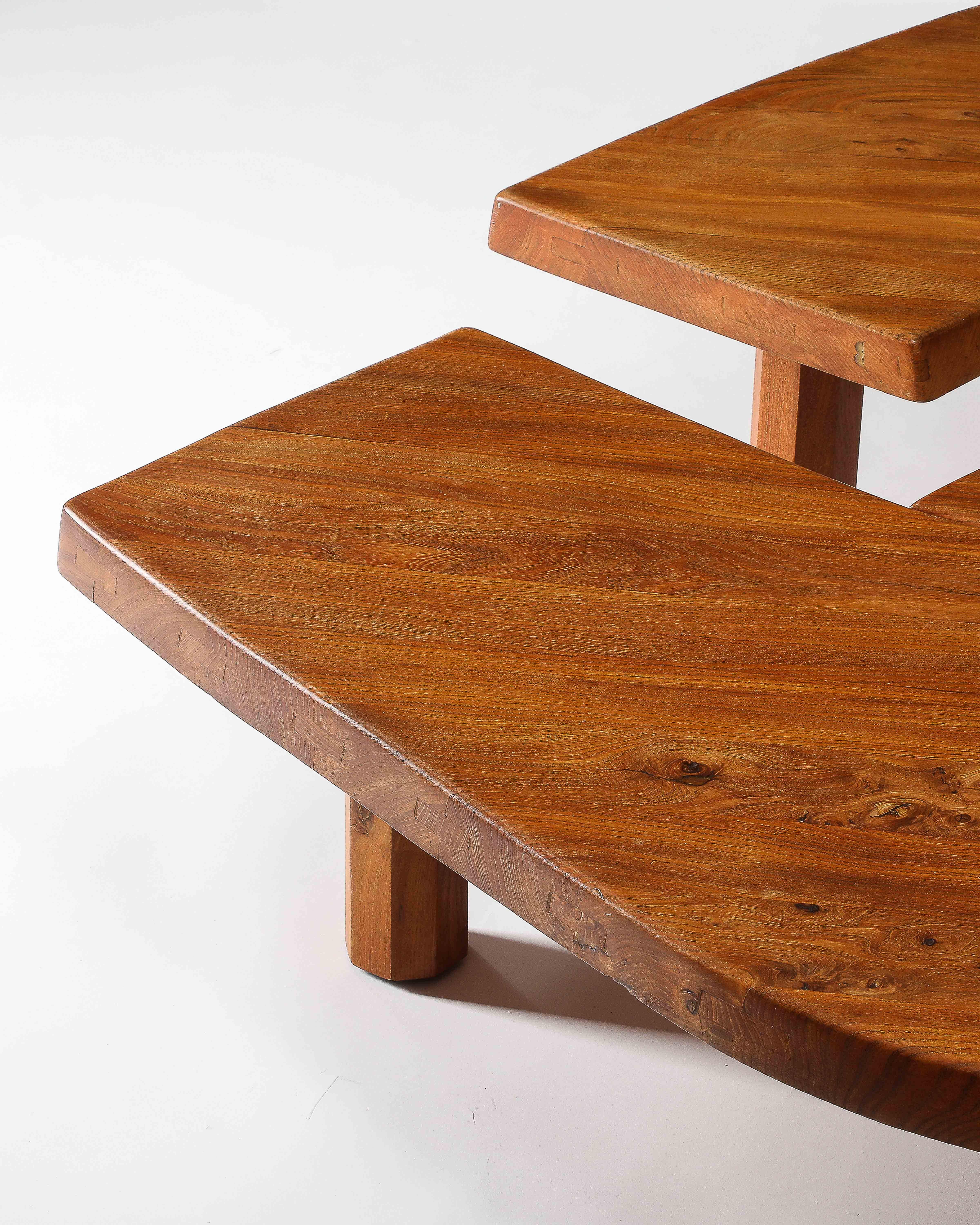 Oak Table T22C L'oeil by Pierre Chapo, France, 1972 For Sale 8