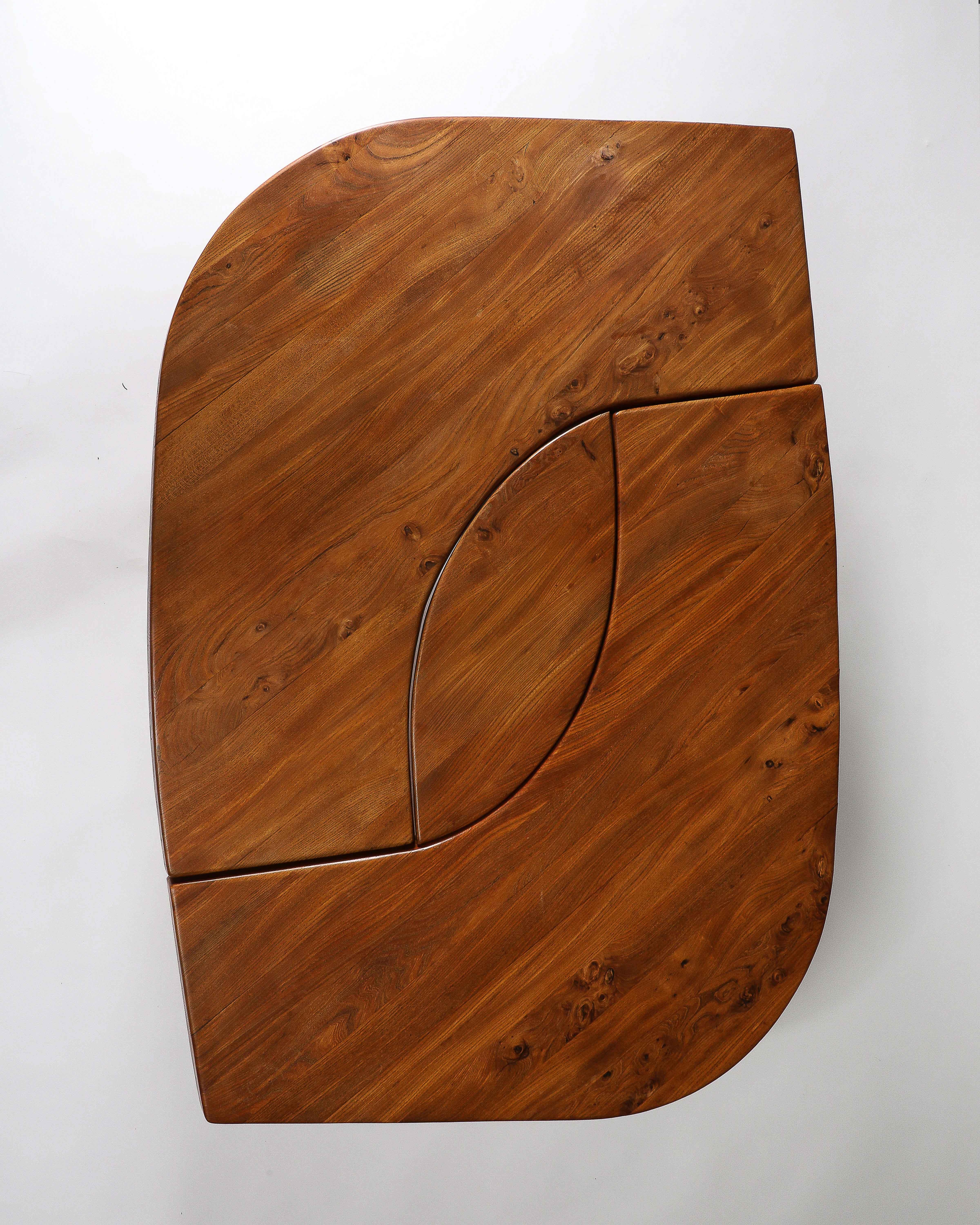 Oak Table T22C L'oeil by Pierre Chapo, France, 1972 For Sale 9